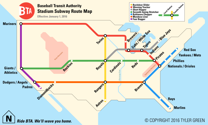 Baseball Transit Authority Subway Map