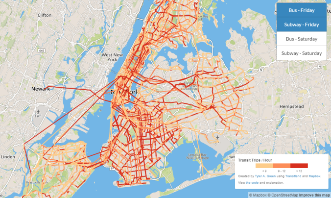 Friday service in a New York City Transit Visualization